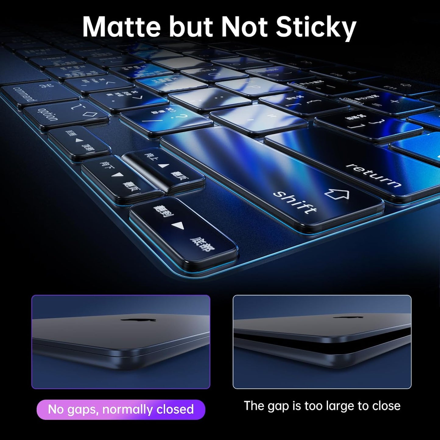 Soonjet MacBook Air 15-Inch Case - Ultra-Thin Armor, Hard Shell & Translucent Keyboard Cover | Midnight Clear