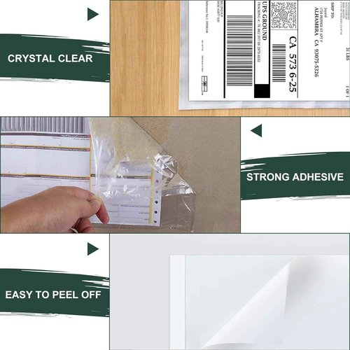Tapsin Packing List Pouches 4.5'' X 5.5'', Shipping Label Sleeves, Packing Slip Envelopes, Clear Adhesive Top Loading Packing List (4.5"" X 5.5"")