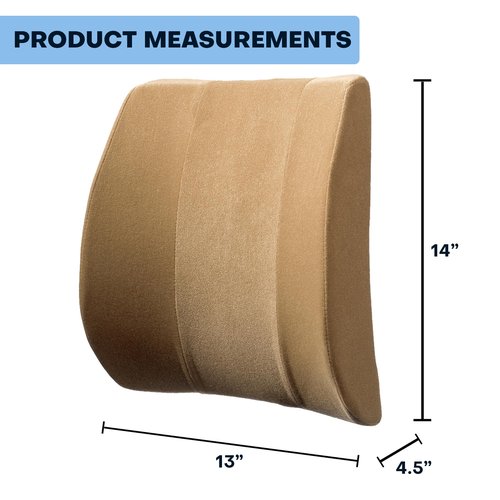 Back-Huggar Bucket Seat Thick Foam Lumbar Support Cushion: Orthopedic Relief for Car Seats & Chairs-Beige