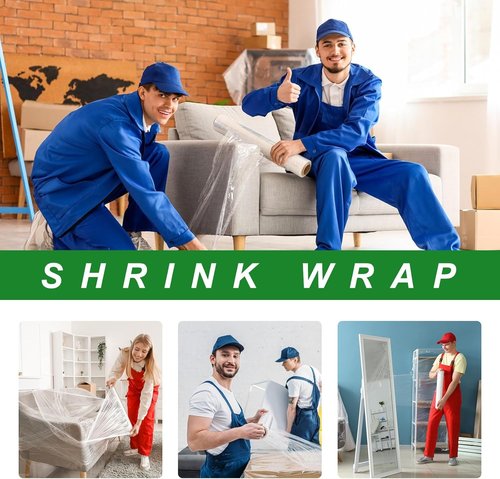 DOTUHAO Stretch Wrap, 18 Inch x 2000ft Shrink Wrap Roll, 80 Gauge Stretch Film, Pallet Wrap Stretch Film, Plastic Wrap for Pallet Wrapping Shipping Moving (2PCS)