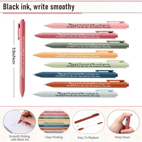 Resurhang 48 Pcs/24 Set Christmas Employee Appreciation Gift for Coworkers Staff Teacher Nurse Practitioner Positive A6 Spiral Journal Notebook with Pen for Team Gift(Fresh Color,May You)