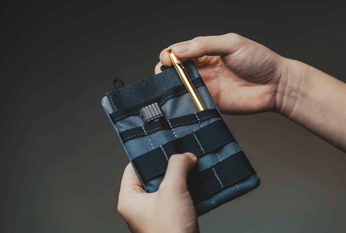 KeyUnity KP00 Titanium Alloy Bolt Action Pen with Bonus Refills, Retractable Pocket Ball-point Pen for Everyday Use Signature, Fine Point, Black Ink (PVD Black)