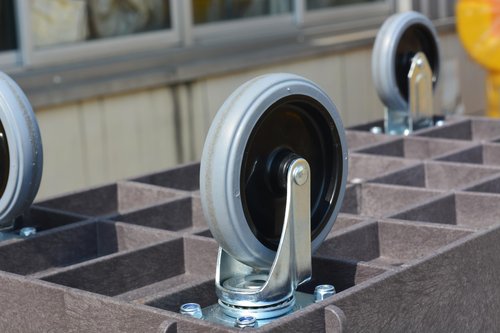 40" Large Utility Cart/Service cart/500 LB Capacity,2 Shelves,Built-in Handle for Easy Maneuvering, Rolling Tool Storage Cart for Garage (Black, Flat Top)