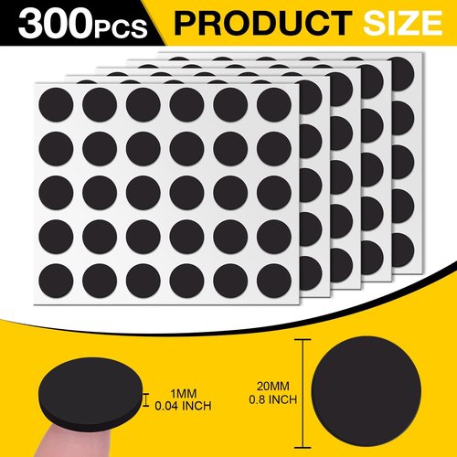 DIYMAG Magnetic Dots - 300Pcs Adhesive Backing Round Stickers for Crafts | 0.8 x 0.04 Inch