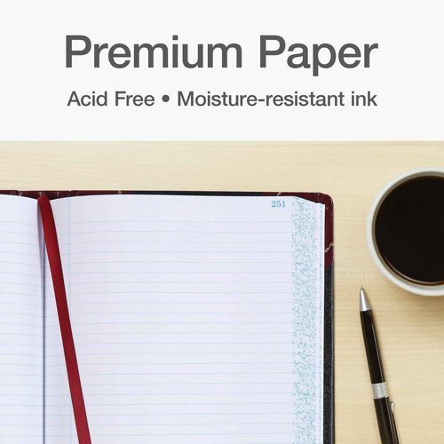 Boorum & Pease 9 Series Account Book - Record Ruled, Smyth-Sewn Acid-Free 500 Pages - 14-1/8"x8-5/8" Black Hardcover - Accounting Ledger Book for Financial Record & Business Expense Tracking - 1 Unit