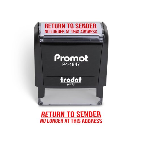 Promot Return to Sender No Longer at This Address - Self Inking Rubber Stamp