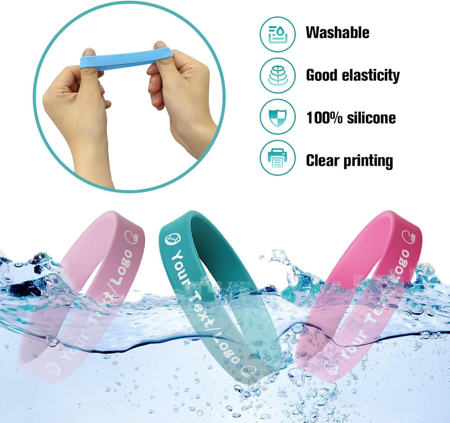 Wanstay Custom Silicone Wristbands - Personalized Rubber Bracelets for Events & Gifts | Bulk Options Available