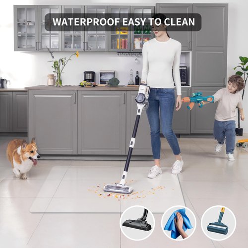 Clear Office Chair Mat for Hardwood Floors, 63" x 51" Extra Large Chair Mat for Hard Wood and Tile Floor, Heavy Duty Floor Protector, Anti-Slip Floor Mat for Rolling Chair,Computer Desk, L Desk