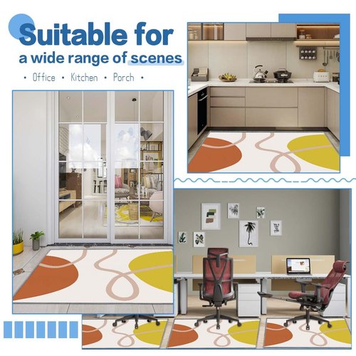 Chair mat, Office Short Pile Chair mat, Non-Slip Noise-Reducing Table and Chair Carpet, Office, Study Decorative Carpet Suitable for Wooden Floors, Laminates and Tiles (Orange, 35x47in)