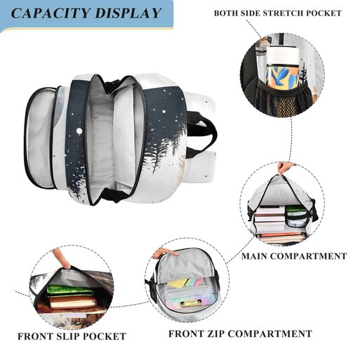 FUQIUMI Laptop Backpack Fashion Travel Backpack for Women Men Fox in Forest School Backpack for Teens Boys Girls,Water Resistant & Lightweight