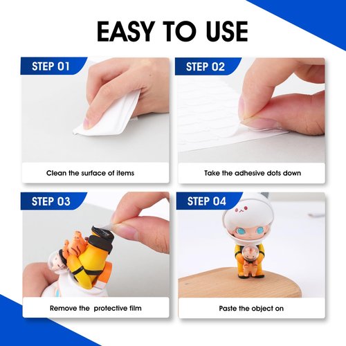 AROIC 1000 Pcs Double Sided Sticky Dots, Easy to Peel Nano Adhesive Dots, Clear Removable Sticky Tack, Strong Adhesive Gel Double Sided Tape Dot for Balloons, Posters, Home, Office, DIY Crafts