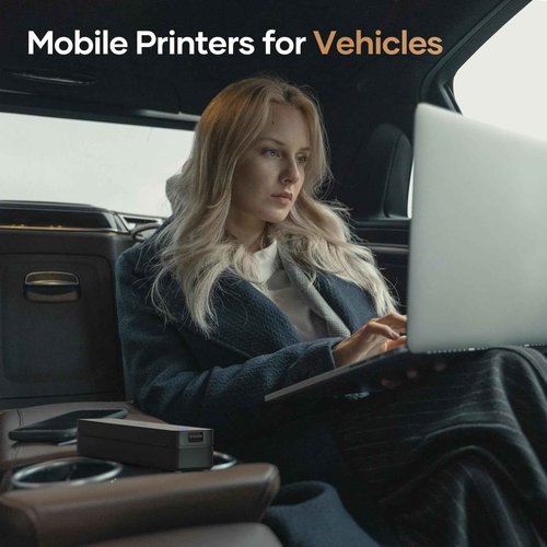 iDPRT Portable-Printer Wireless for Travel,300DPI Inkless Thermal Small Printers for Home Use,Office,Vehicles,Mobile Bluetooth Printer Supports 8.5" x 11" US Letter,for Smartphone & PC,Black