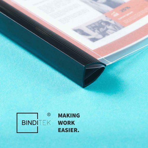 Binditek 100 Pack Clear Report Covers with 9mm Sliding Bars, 70 Sheet Capacity, Black and White Binding Bars, Letter Size, for Students and Coworkers