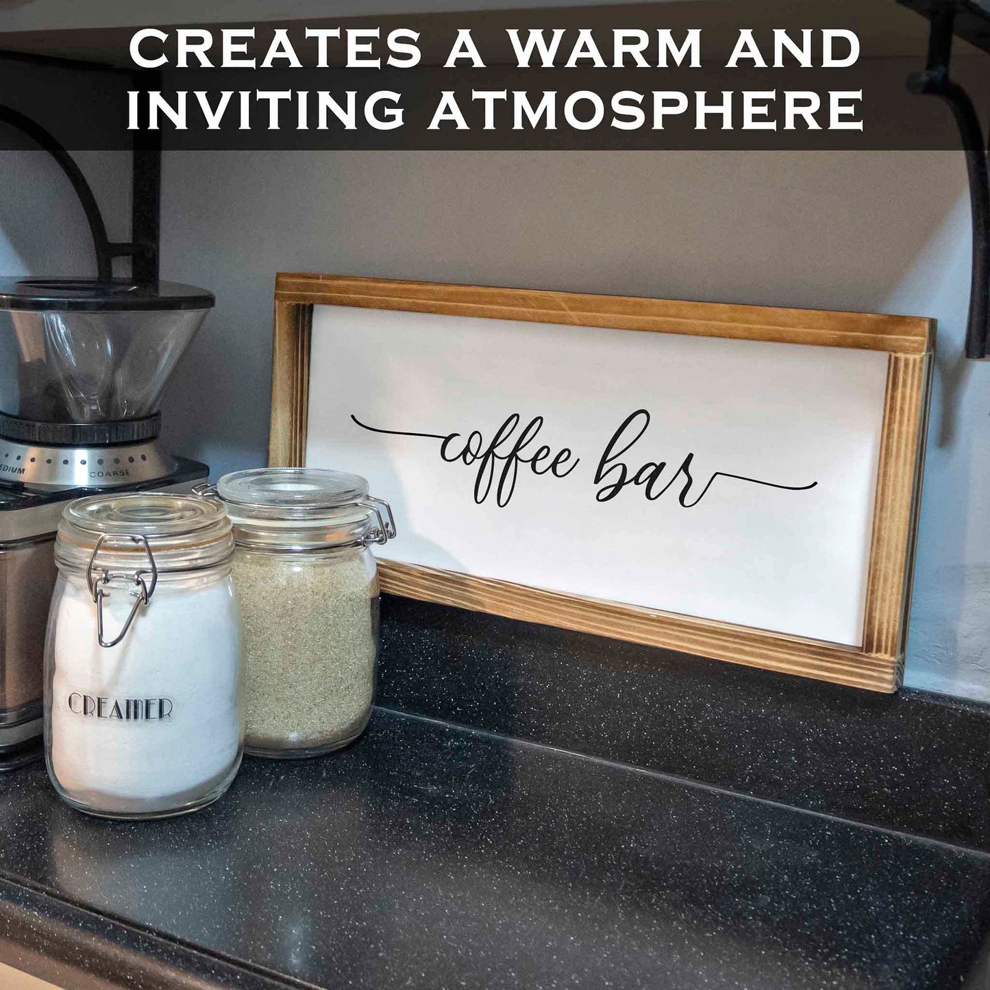 Coffee Bar Sign Decor 8x17 Inch, Coffee Sign Decor, Wooden Kitchen Wall Art