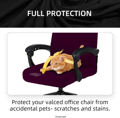 DIVA EN CAMINO DEC Office Chair Cover - Stretch Spandex Fabric, Removable Protector | Plum Color