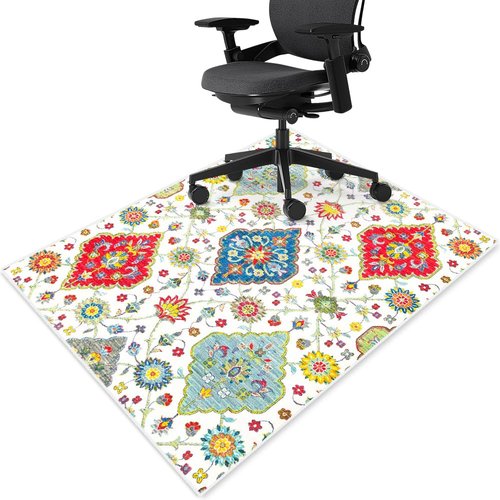 Office Chair Mat for Hardwood Floor, Anti-Slip Under Desk Rug for Rolling Chair on Hard & Carpeted Floors Protector, 36"x48" Boho Style Washable Computer Floor Mat for Office Gaming Home