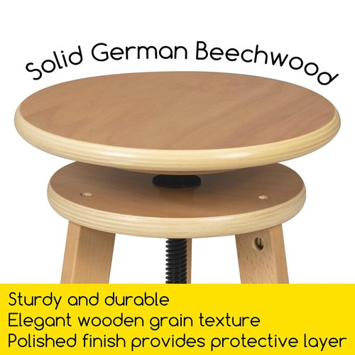 MEEDEN Wooden Drafting Stool with Adjustable Height, Artist Stool,Office Studio Stool, Up to 220 Lbs,German Beech Wood, Perfect for Artists Studio,Home Use,Kitchen,Bars