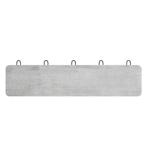 Flash Furniture Daly Wall Mounted Storage Rack - Whitewashed Solid Pine Wood - 24 Inch - 5 Hanging Hooks - For Entryway, Kitchen, Bathroom