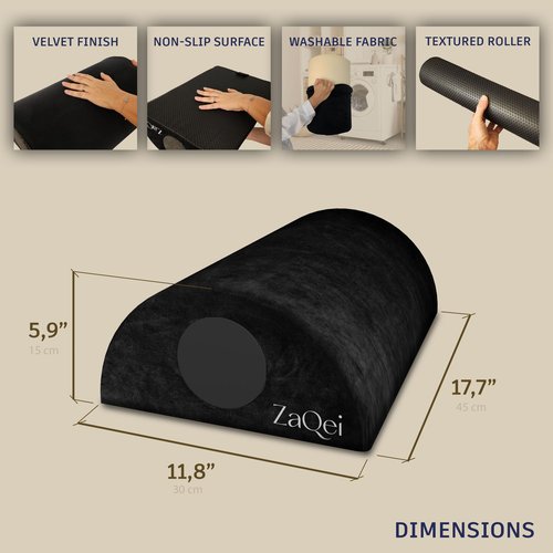 Foot Rest for Under Desk at Work, Massage Roller & Egyptian Velvet Cover, Improves Circulation & Prevents Muscle Tension, Ergonomic Foot Stool, Desk and Gaming Accessories, Office Desk Accessories.