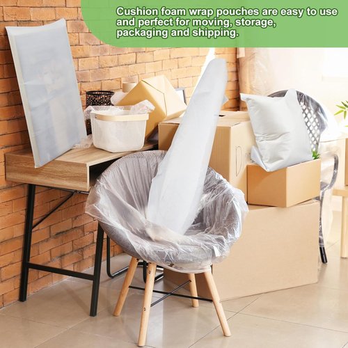 Dunzoom Extra Large Foam Pouches - 10 Pcs 30 x 40 Inch Cushion Wrap for Moving Fragile Items