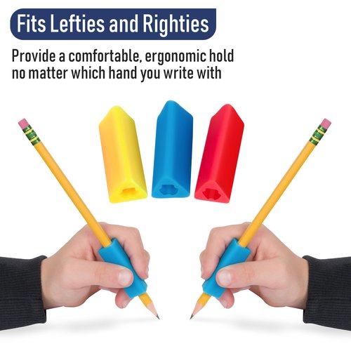 The Classics 12-Pack Triangle Pencil Grips, Assorted Bright Colors, 1.75-Inch Long (TPG-16212)