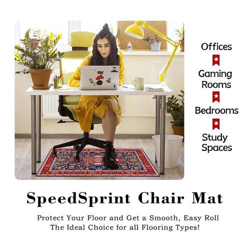 SpeedSprint Office Chair Mat for Carpet,Plastic Floor Mat for Office Chair Over Carpet,Desk Chair Mat for Hardwood