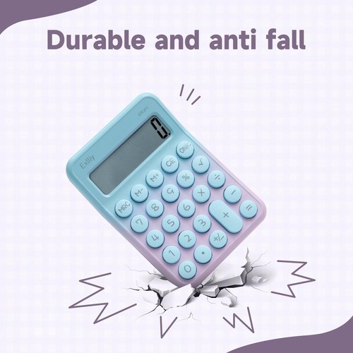 Exlliy Pocket Calculator, Kids 8 Digit Small Desktop, LCD Display, Cute & Aesthetic Mini Calculator (Gradient Purple, S 1 Pcs)