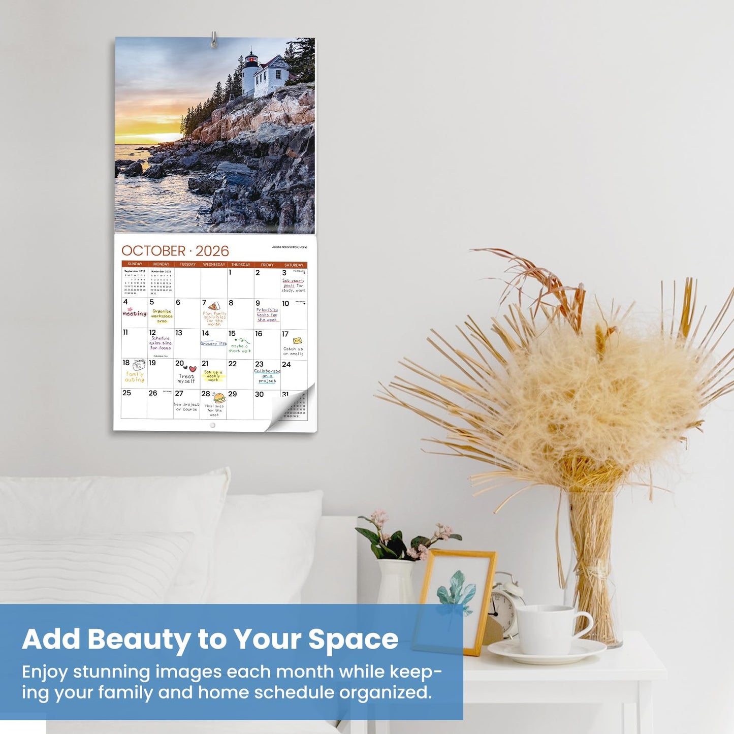 2026 Calendar, National Park Seasons 2026 Wall Calendar Starts from January 2026, 11.6 x 24 Inches (Opened), Monthly Wall Planner Hanging with Premium Paper, Ideal for Office or Home, Giftable Present