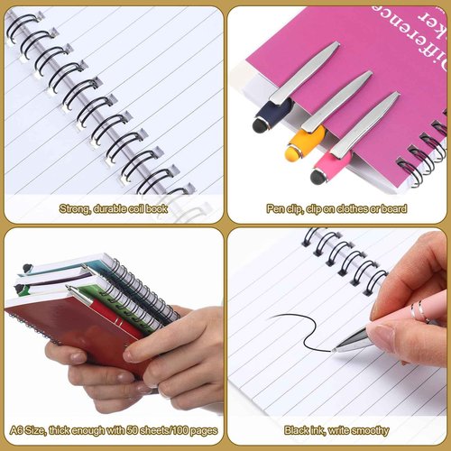 Fullhawl 24 Sets Difference Maker Gifts Employee Appreciation Gifts Bulk Inspirational A6 Spiral Notebook Motivational Journals with Pen for Women Men Coworker Team Staff Christmas(Vibrant Color)