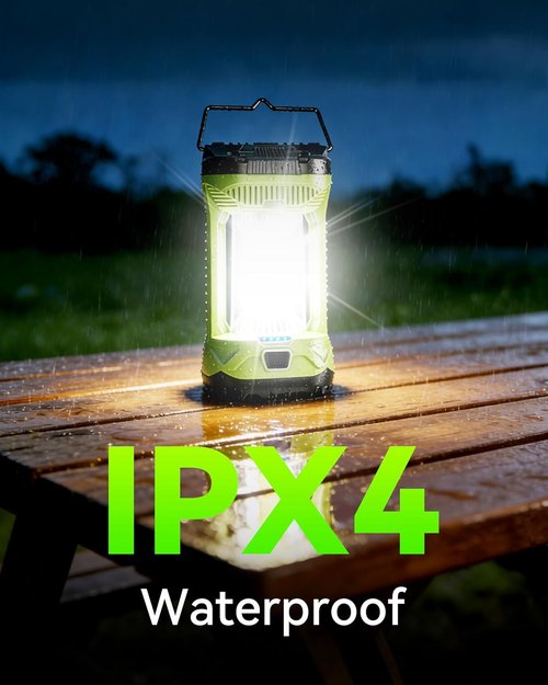 AlpsWolf Rechargeable Camping Lantern - 4000mAh Super Bright LED Light | Portable Emergency Lamp - Green