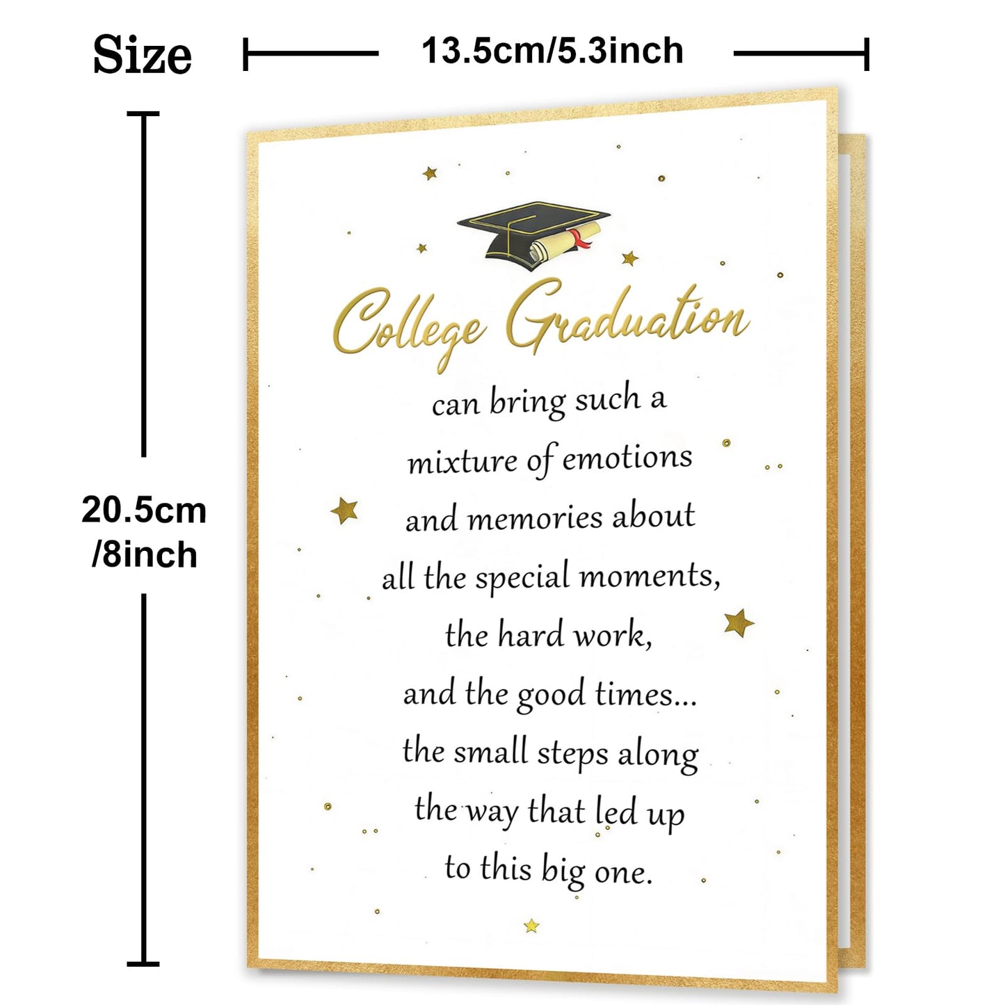 HEJOYN College Graduation Card, Inspirational Graduation Card Gift for College Graduate, University Graduation Card for Son Daughter Him Her