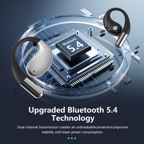 AI Language Translation Wireless Earbuds Bluetooth 5.4 Real Time Open Ear Headphones, Translator for 144 Languages & Accents,LED Digital Display Charging, Long Battery Life, Fit iOS and Android, Black