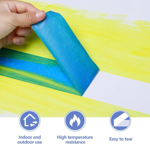 Fyguard 18 Rolls Painters Tape 2 Inches Wide Blue Painters Tape 18 Roll x 1.89 Inch x 55 Yards Blue Masking Tape for Home Decoration DIY Furniture