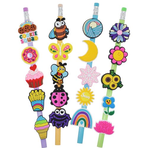 Wholesale 1000Pcs Random Pencil Topper Decoration,Mixed Tons of Different Themes,Lot Cute Pencil Charms Bulk for School Reward/Small Business