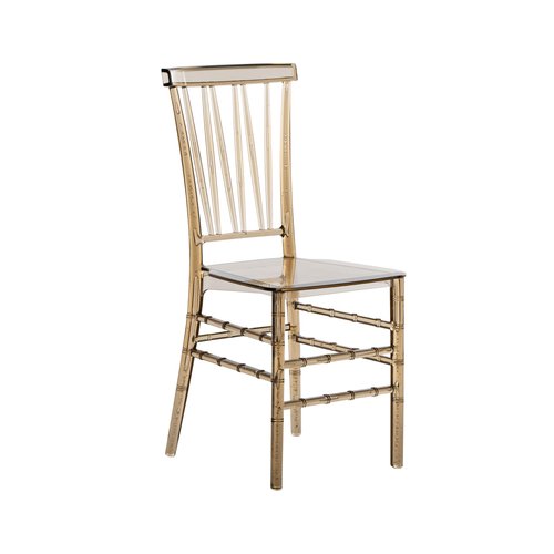 Techni Home Chiavari Style Chair, Set of 2 Stackable Acrylic Chairs, Elegant Design, Perfect for Weddings, Parties, Events, or Extra Dining Seating, Modern and Versatile for Indoor/Outdoor Use (Amber)