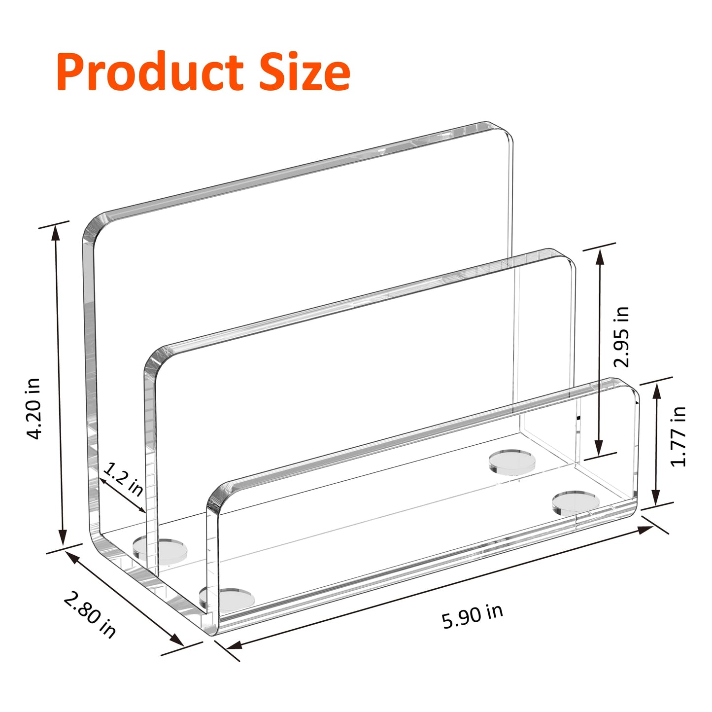 FUCDTEFC Desk Mail Organizer, 2 Section Clear Acrylic File Holder Letter Organizer, Vertical Lightweight Modern Envelope Holder Desk Accessories & Workspace Organizers for Office, Home, School