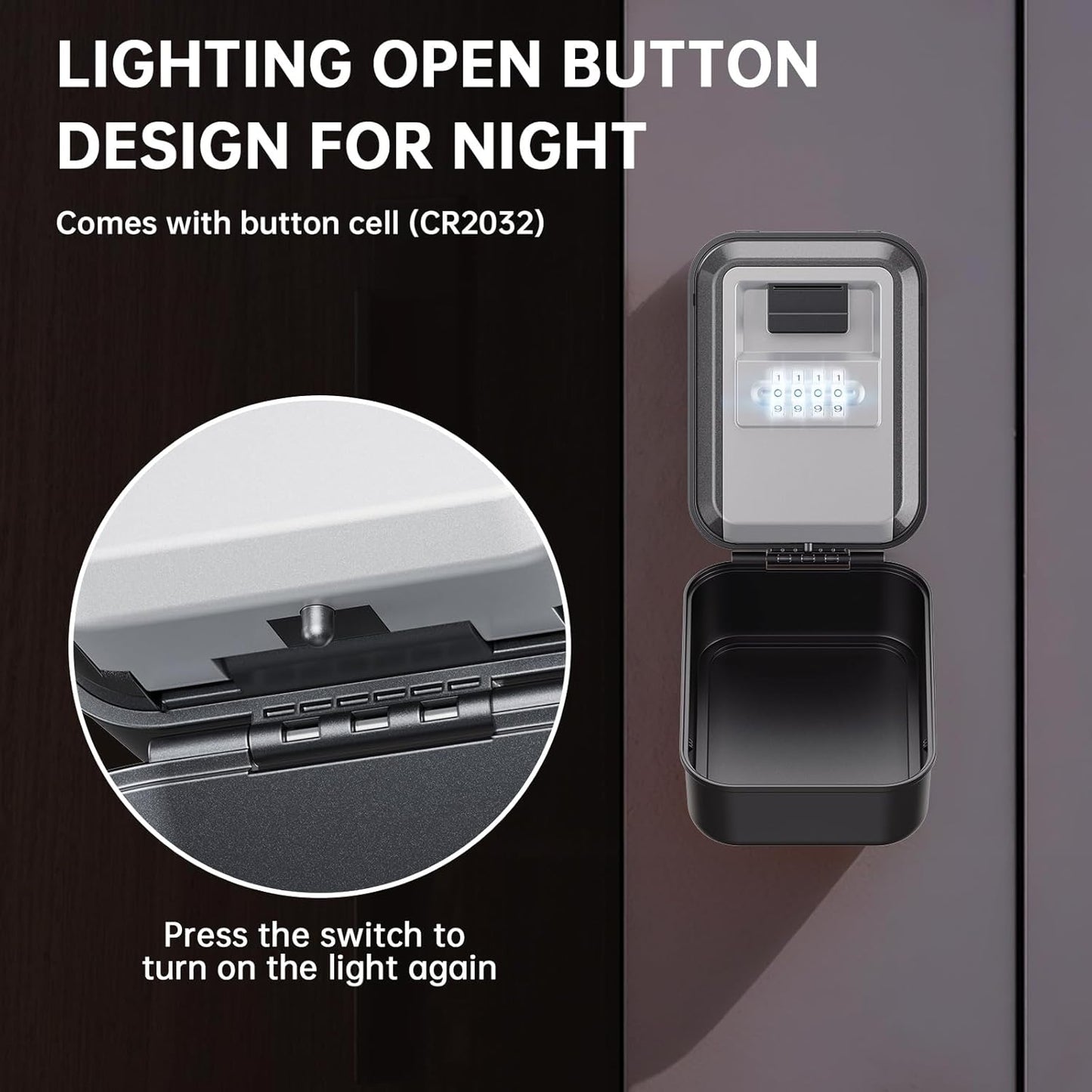 TOSICAM Key Lock Box - Waterproof 4-Digit Combination Safe for Outdoor & Home Use | Large Capacity