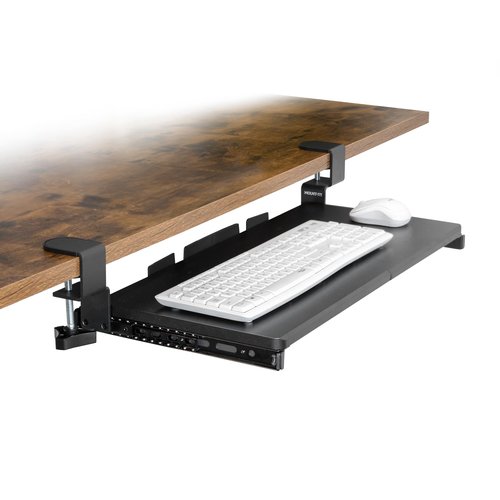 Mount-It! Keyboard Tray Under Desk Pull Out with Extra Sturdy C Clamp Mount (24" x 11")