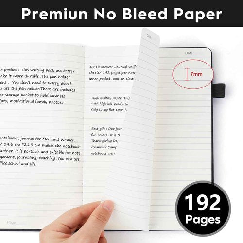 CronElysia A5 Lined Journal Notebooks for Work, 192 Pages, Medium 5.7 x 8.3inch, College Ruled, Vegan Leather Hardcover Journals for Women Men,8 Pack