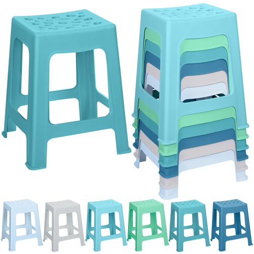 TURSTIN 6 Pack Plastic Stools 16.9 Inch Nesting Stools 6 Color Portable Backless Bar Stool Flexible Seating Chairs for Classroom Office Home