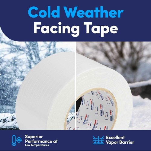 ECHOtape FS-G7732 | All Weather Lamtec WMP-VR-R Plus Facing Tape | Metal Building Insulation Tape | Black Seam and Repair Tape | Cold Weather Acrylic Adhesive | Contractor Tape | 2.83 in x 50 yds