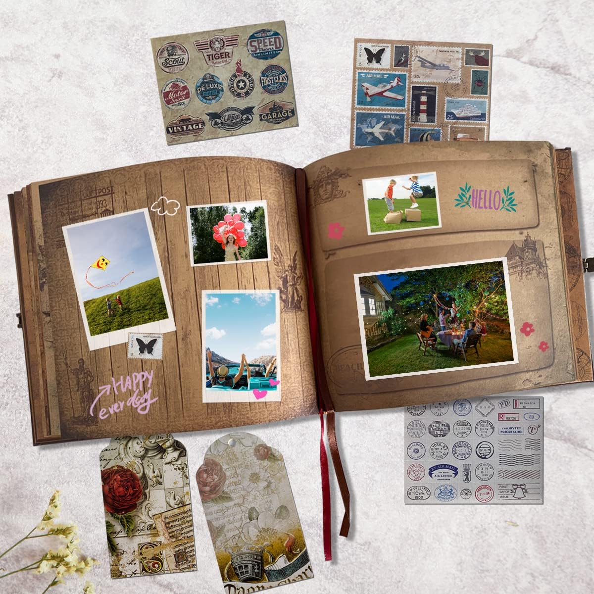 Adventure Book | Travel Diary & Scrapbook - Vintage Photo Album for Weddings, Anniversaries & Gifts