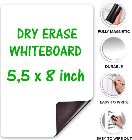 Locker Dry Erase Board - Magnetic 5.5x8 Mini Whiteboard for Lockers | Convenient and Portable