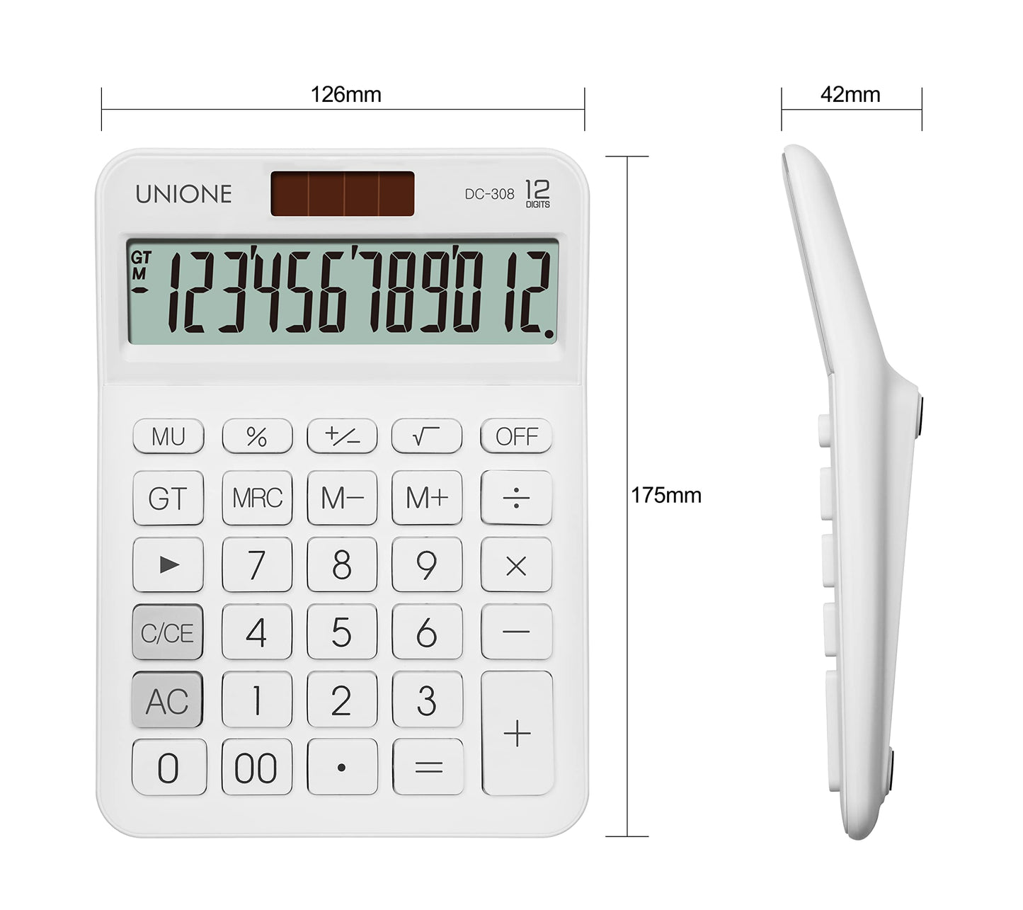 New, Two Line Display, Desktop Calculator. History Function- 30 Memories, Calculator with Large LCD for Home & Office Use, 4.5×7 inch (White)