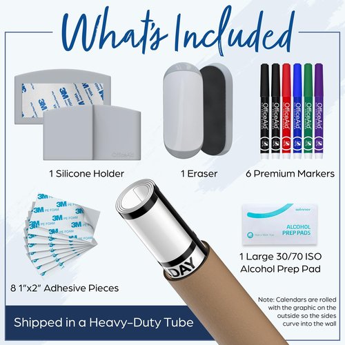 Large Dry Erase Calendar for Wall, 36x48, Large Wall Calendar Dry Erase, Big White Board for Office, Home & School, Giant Erasable Whiteboard, Jumbo Monthly Undated Reusable White Board Planner