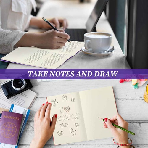 Thenshop 30 Pcs A5 Kraft Notebooks Blank Journal Bulk Unlined Paper Sketchbooks Composition Notebooks 60 Pages 8.3 x 5.5 Inch for Students Office School Back to School Supplies(Bright Color)
