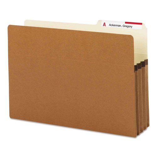 Smead File Pocket, 2/5-Cut Tab Right Position, Guide Height, 3-1/2" Expansion, Legal Size, Redrope, 25 per Box (74088)