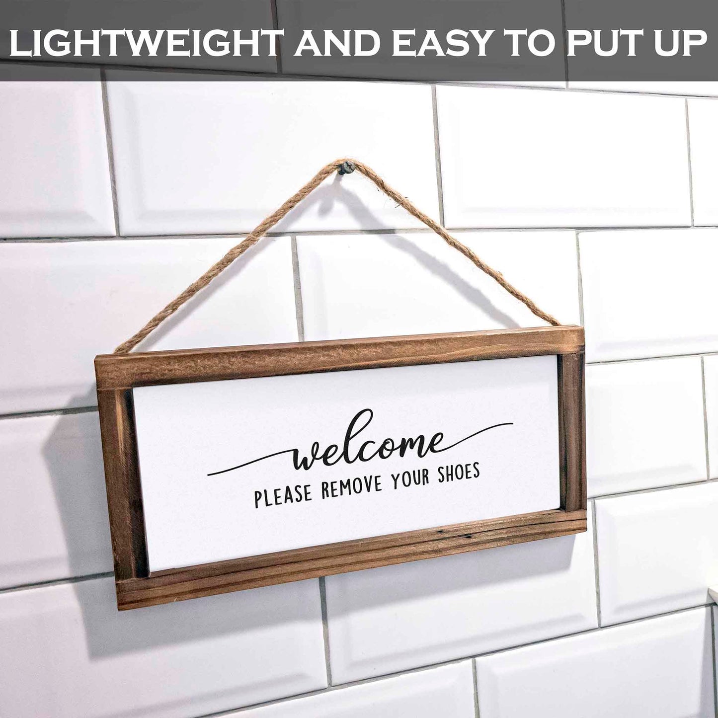 Please Remove Your Shoes Off Front Door Sign 6x12 Inch, No Shoes Home Farmhouse Decor