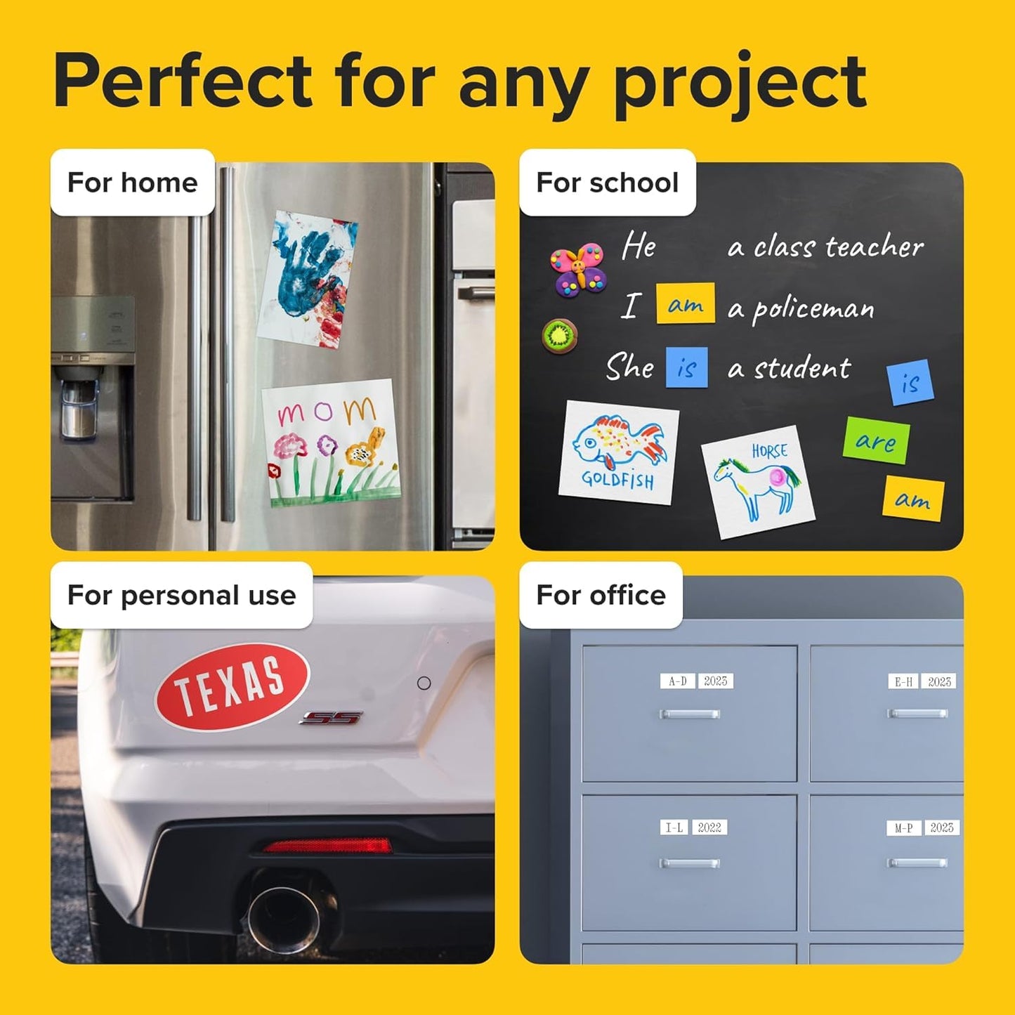 Strong Self-Stick Magnetic Sheets by [Brand Name] - Customizable Adhesive Paper for Photos & Crafts | 10 Pcs (4x6”/10x15cm)