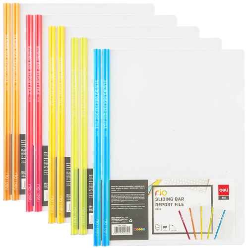 10Pcs Clear Report Covers with Sliding Bar, 5color 10mm Binding Bars for A4 and Letter Size Paper, Resume Covers Presentation Folders File Document Binder for School Business